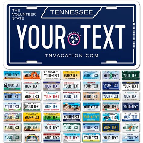 Custom Tennessee License Plate, Personalized 50 States Fake License ...