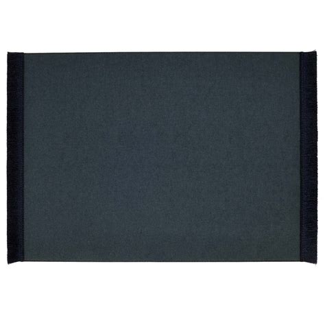 13X17 Solid Navy Blue Faux Leather Rectangle Placemat with Fringe