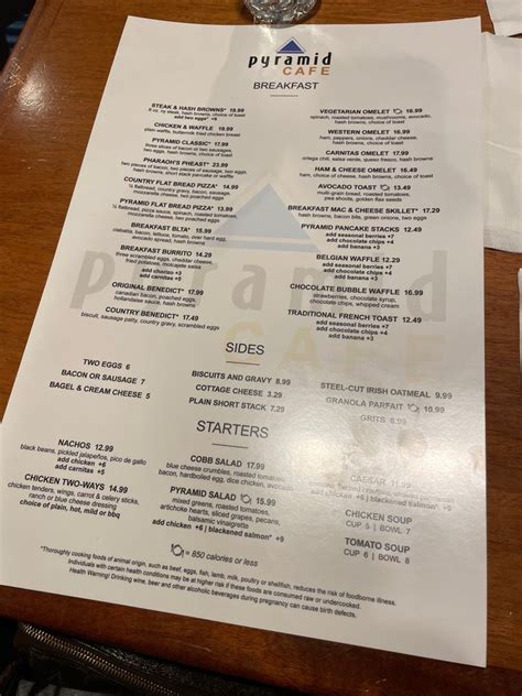 Image result for Pyramid Cafe Menu