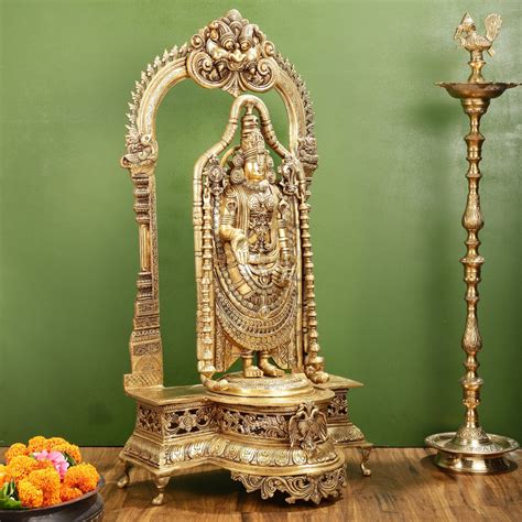 Buy Superfine Brass Lord Tirupati Balaji Venkateshwara Swamy Idol | 37 ...