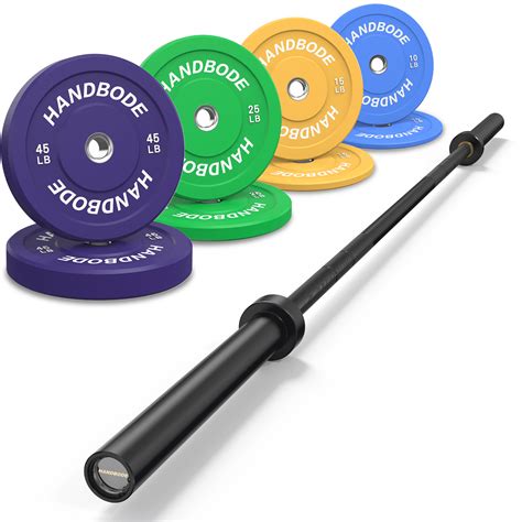 HANDBODE Bumper Plates Olympic Weight Plates, Colored crumb rubber ...