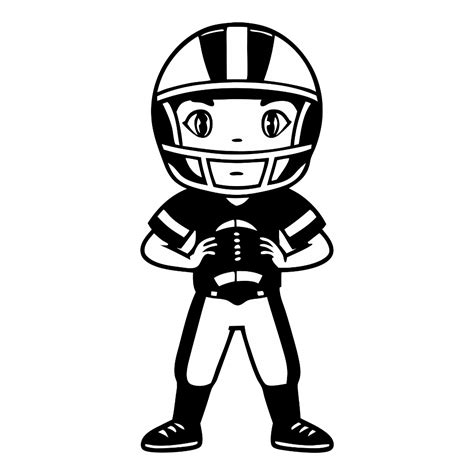 Football Player Black and White clipart | Free Png, Svg, Vector
