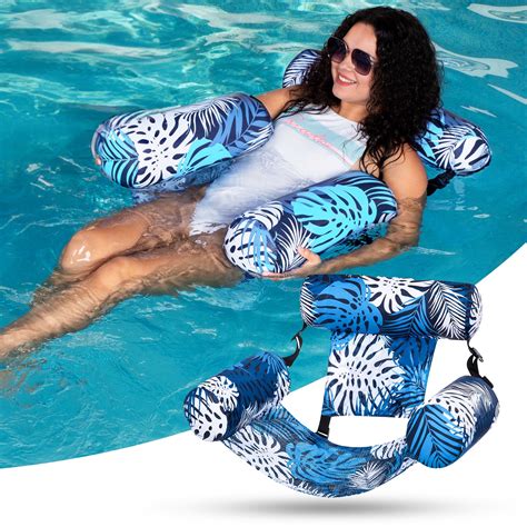 Syncfun Inflatable Pool Lounge Chairs for Adults, Plant Pattern ...