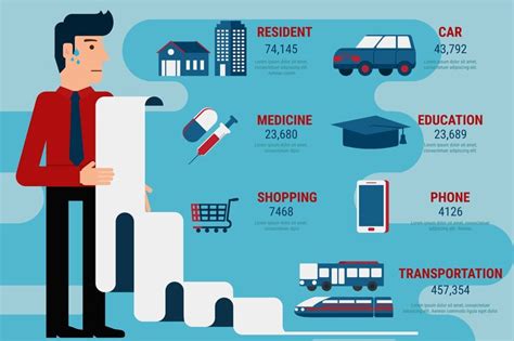 monthly expenses payment bill infographics. | Premium Vector