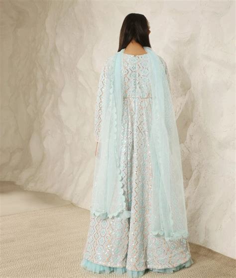 Fayon kids girls anarkali mirror embroidered(Blue)(0-17 Yrs) – FayonKids