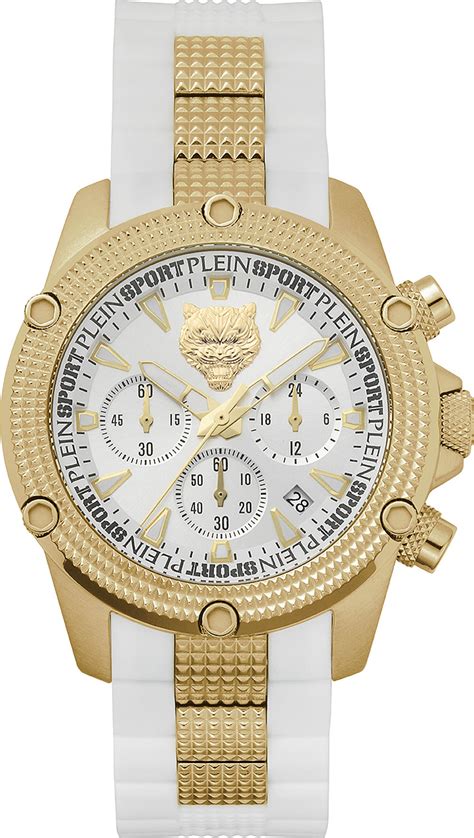 Plein Sport Sport Hurricane Gold Round Dial Quartz Analog Unisex Watch ...
