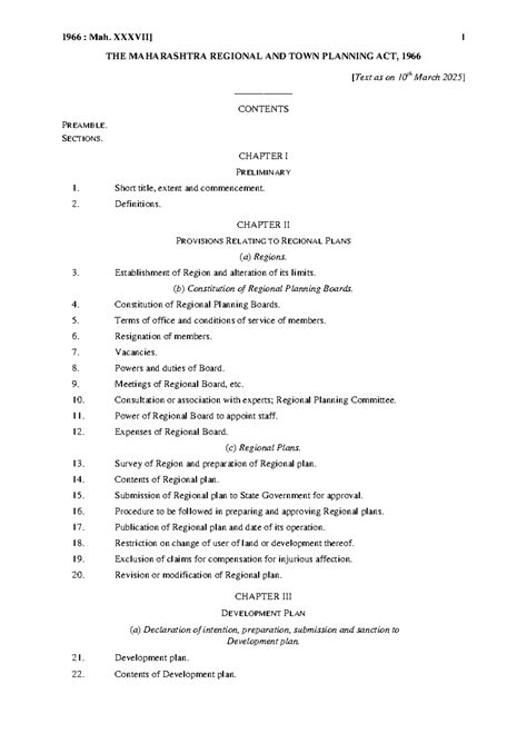 Maharashtra Regional and Town Planning Act, 1966: Overview and ...