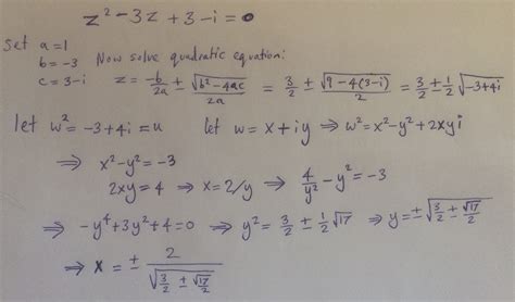 Difficult exam question - finding complex numbers from a quadratic ...
