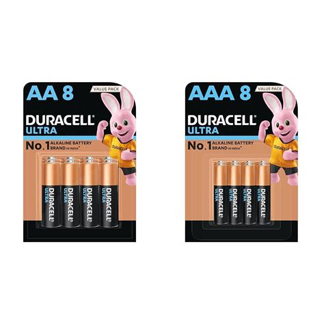 Duracell Ultra Alkaline AA Batteries, Pack of 8 : Amazon.in: Electronics