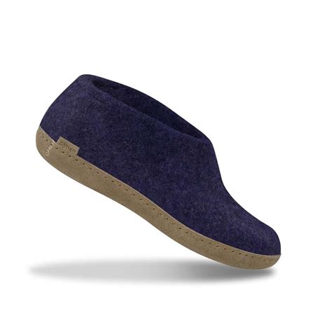 Shoe with leather sole - Purple – glerups.com