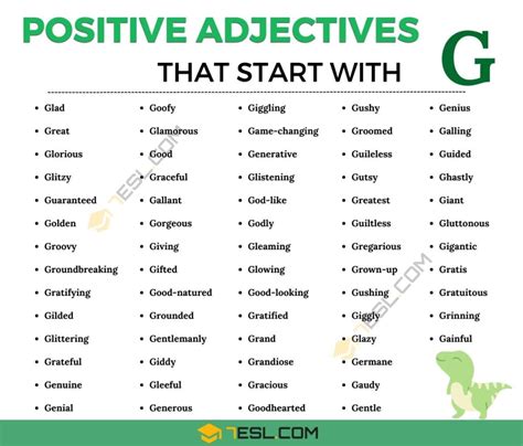130 Positive Adjectives that Start with G in English • 7ESL