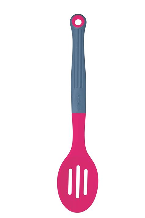 Buy KitchenCraft Colourworks Slotted Spoon, Silicone, Raspberry, 27 cm ...