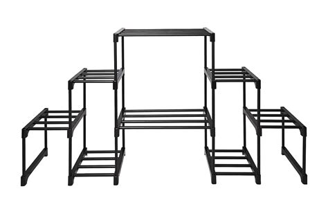 Keeva 8 Step Long Plant Stand - Multiple Pot Stand Indoor/Outdoor ...
