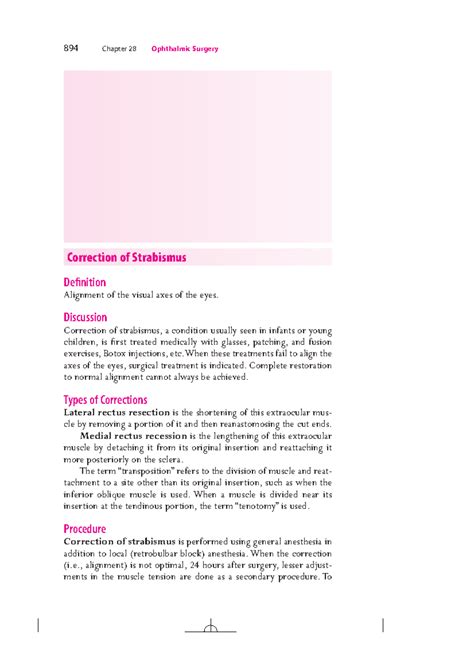 894 Chapter 28 Ophthalmic Surgery: Strabismus Correction Study Notes ...