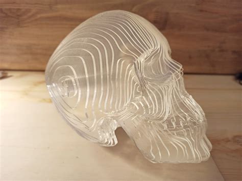 Laser Cut Acrylic 3D Skull Model Free Vector cdr Download - 3axis.co