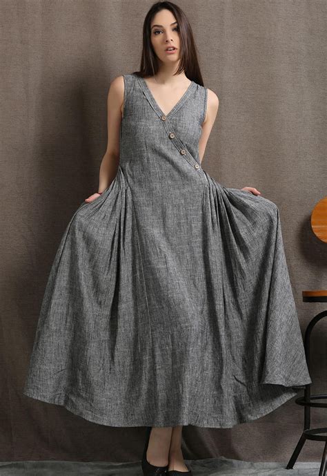 Linen Dress, Linen Maxi Dress for Women, Womens Dresses, Sleeveless ...