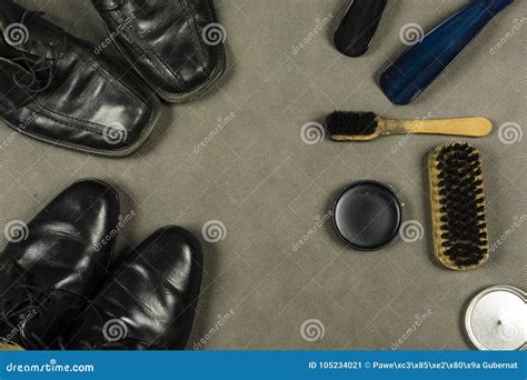 Set for Pasting and Cleaning Leather Shoes. Stock Image - Image of ...