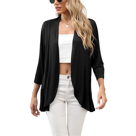 Black 3 4 Sleeve Cardigan
