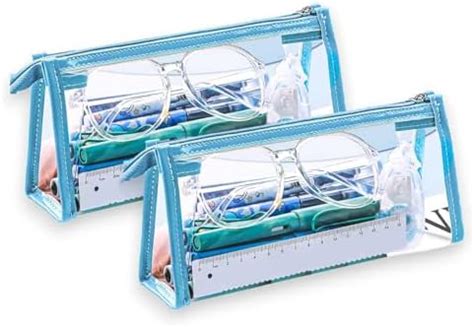 GLUN® Transparent Stationary Pouch with Zipper Closing for Girls & Boys ...