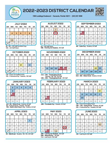 Sarasota County Schools Calendar 2023 with Holidays – School Calendar Info