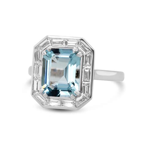 18k White Gold Audere est Facere Aquamarine Statement Ring – DESIGNYARD