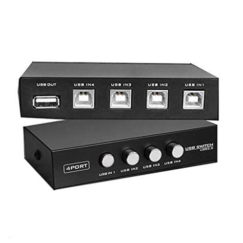Storin Printer Sharing USB Switch 4 Ports USB 2.0 Selector Switch Box ...