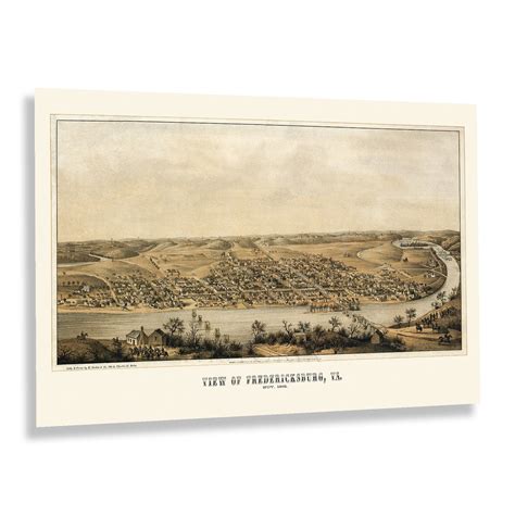 1862 Fredericksburg Virginia Map Print - Vintage Map of Virginia Poster ...