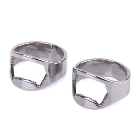 Buy Bolt 2pcs Stainless Steel Finger Ring Beer Bottle Opener Online at ...