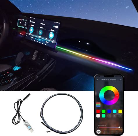 YIJINSHENG Car LED Lights Interior Dreamcolor RGB Ambient Lighting USB ...