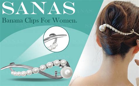 Sanas banana clip 1pc metal hair clips rhinestone french barrette ...