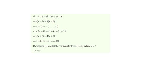 If xpower 2-X- 6 and x power 2 - 2x - 15 have a common factor (x + a ...