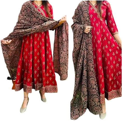 Buy MIAPPI Women Printed Viscose Rayon Anarkali Kurta with Attached ...