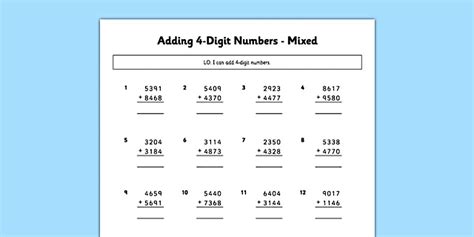 Image result for Four Digits Adding