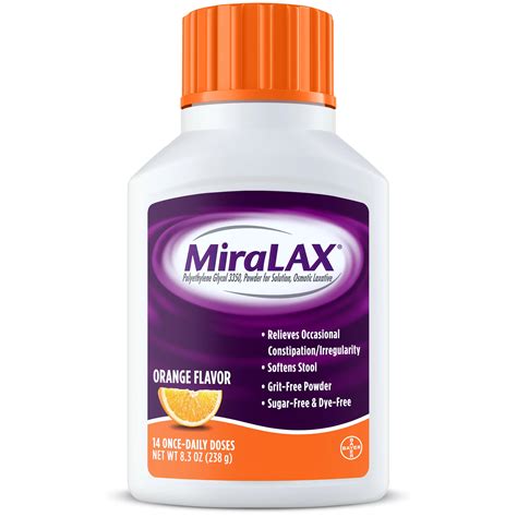 MiraLAX Laxative Powder - Orange - Shop Digestion & nausea at H-E-B