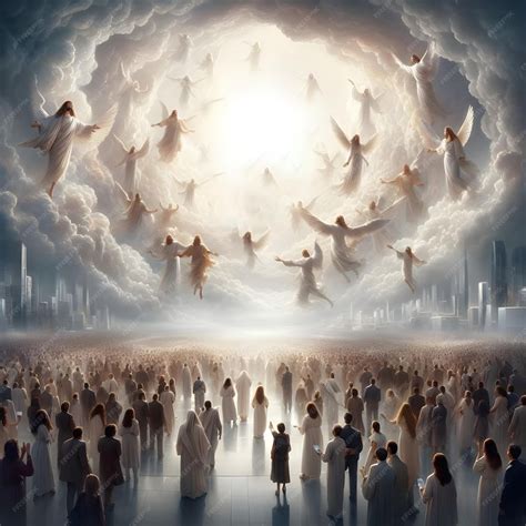 AI painterly image of revelation rapture of the return of Christ to ...