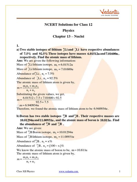 Nuclei Chapter Class 12 的图像结果