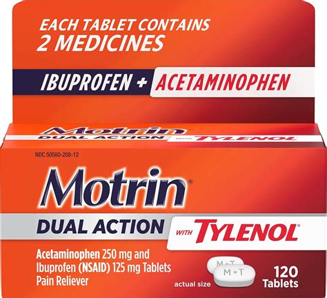 Amazon.com: Motrin Dual Action with Tylenol, Dual Action Pain Reliever ...