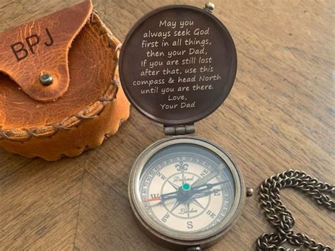 Personalized Engraved Working Compass With Custom Handwriting, Gift for ...