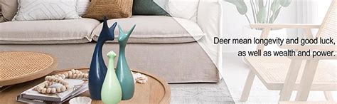 Buy SRJANA Home Decor Lucky Deer Family Statue Ceramic Figures - (Set ...
