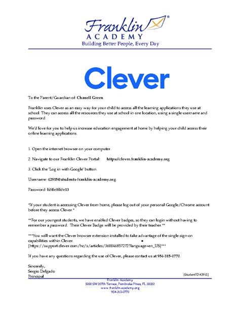 42915 - 297 - This is a login - To the Parent/Guardian of: Chanell ...