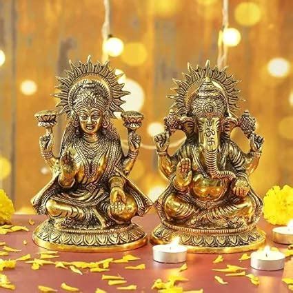 Buy Lotus Sitting Lord Lakshmi | Ganesha Laxmi | Ganesh Golden 100% ...