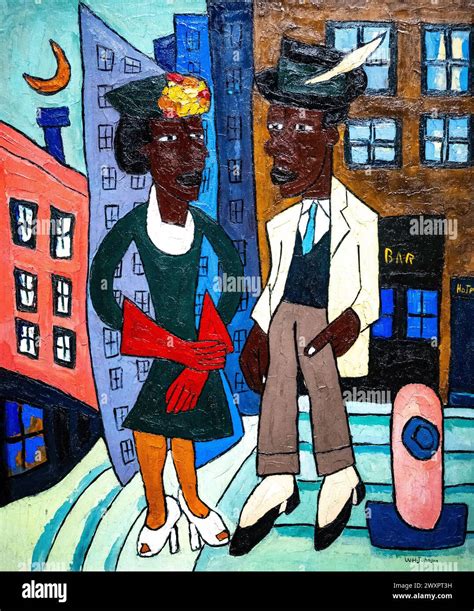 painting by William H. Johnson called Street Life, Harlem done in 1939 ...