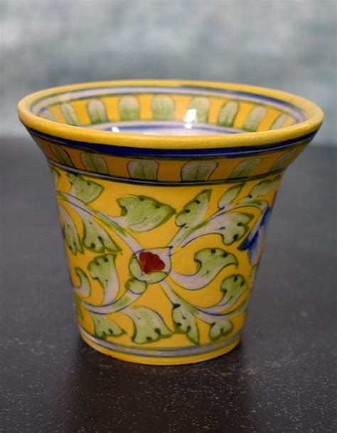 Blue Pottery Handmade Planter 4'' Inches – NEERJA INTERNATIONAL INC
