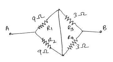 Determine the equivalent resistance between terminals A and B. - Brainly.in