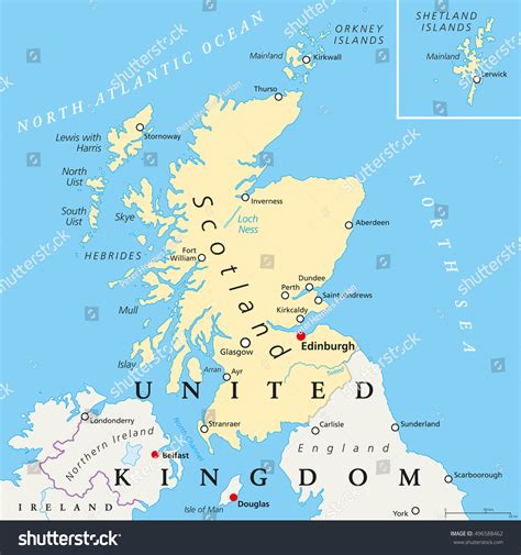 Scotland Political Map Capital Edinburgh National 库存矢量图（免版税）496588462 | Shutterstock