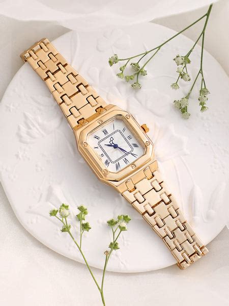 Haute Sauce Torque Roman Square Gold Watch - HSWC1354