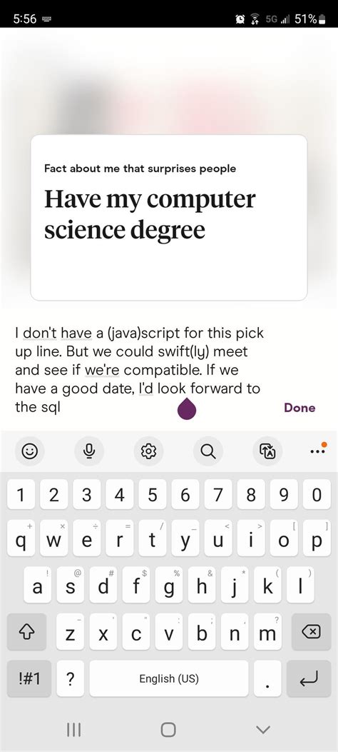 Even if he doesn't match with me(f), I'm proud of myself for this : r ...
