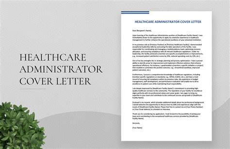 Healthcare Administration Cover Medical Administrator Cover Letter In