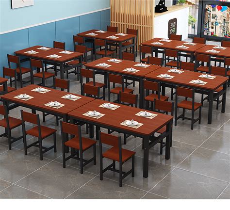 小吃店烧烤餐桌家用食堂饭店快餐桌椅大排档餐馆餐桌椅组合定制-阿里巴巴