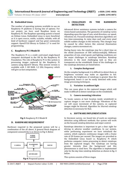 Development of Computer Vision based Windshield Wiper Control System for Automobiles | PDF